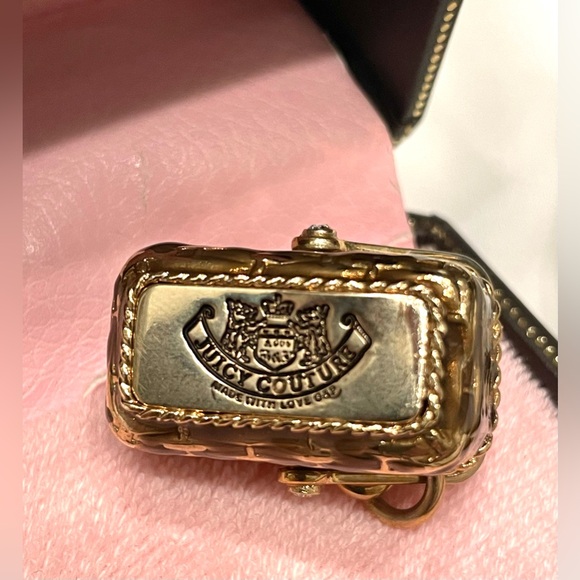 NWT Vintage JUICY COUTURE PINK PICNIC RHINESTONE BASKET Gold Charm - Picture 5 of 6